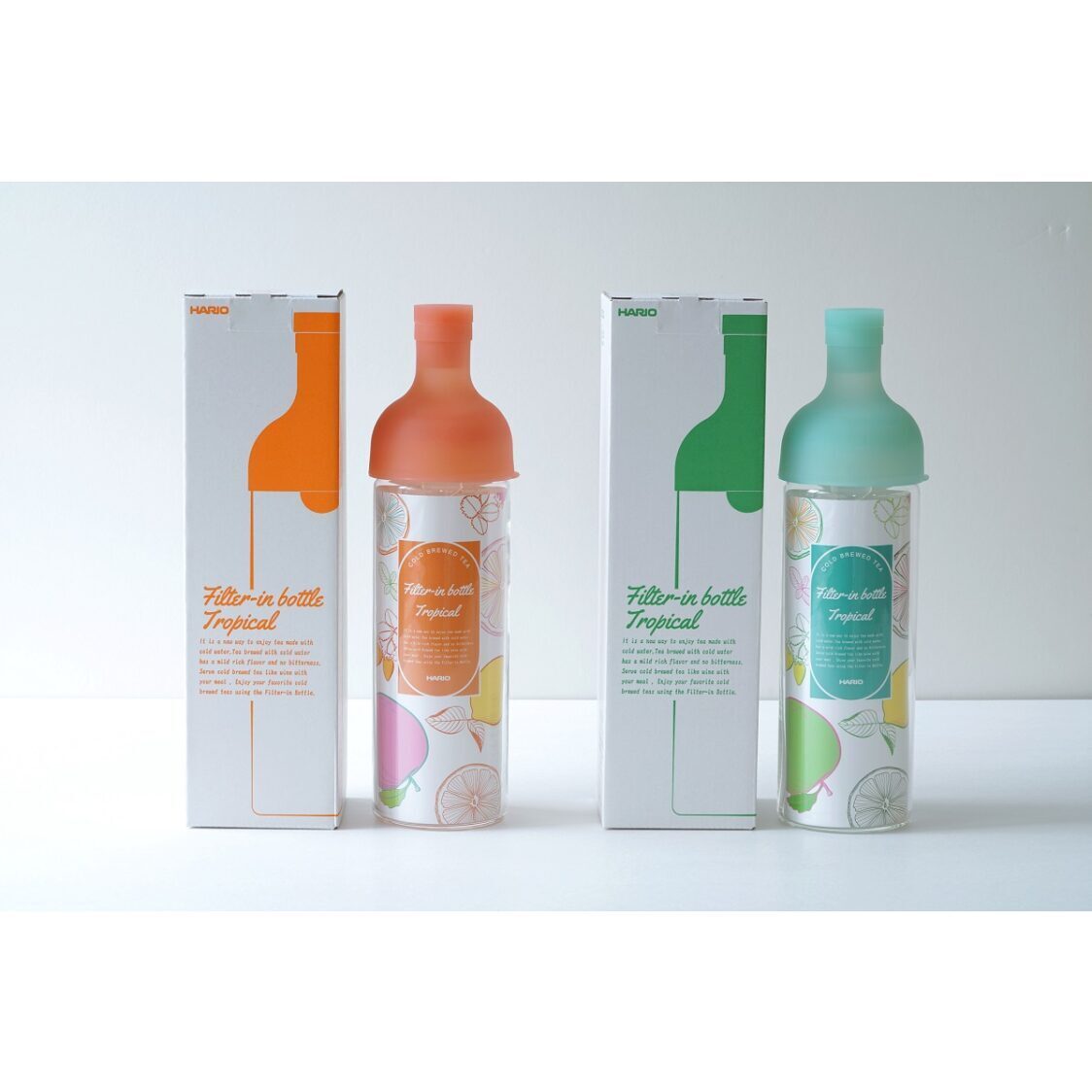 HARIO "Tropical" Cold Brew Tea Filter In Bottle 750ml - Hawaiian Orange (FIB-75TP-HOR)
