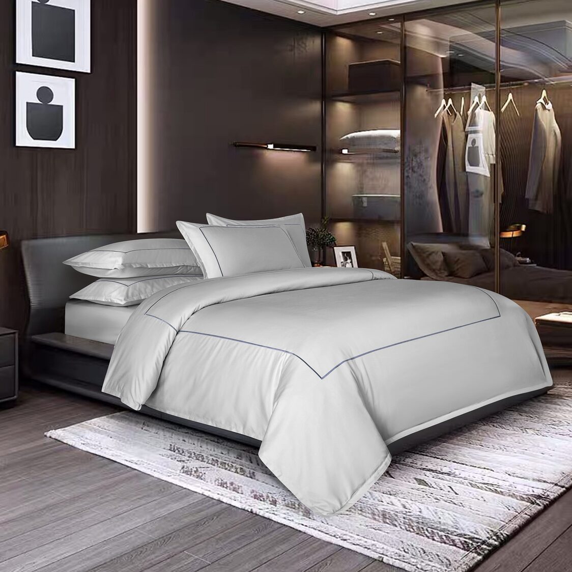 Penthouse Living Lynx Bed Set Silver