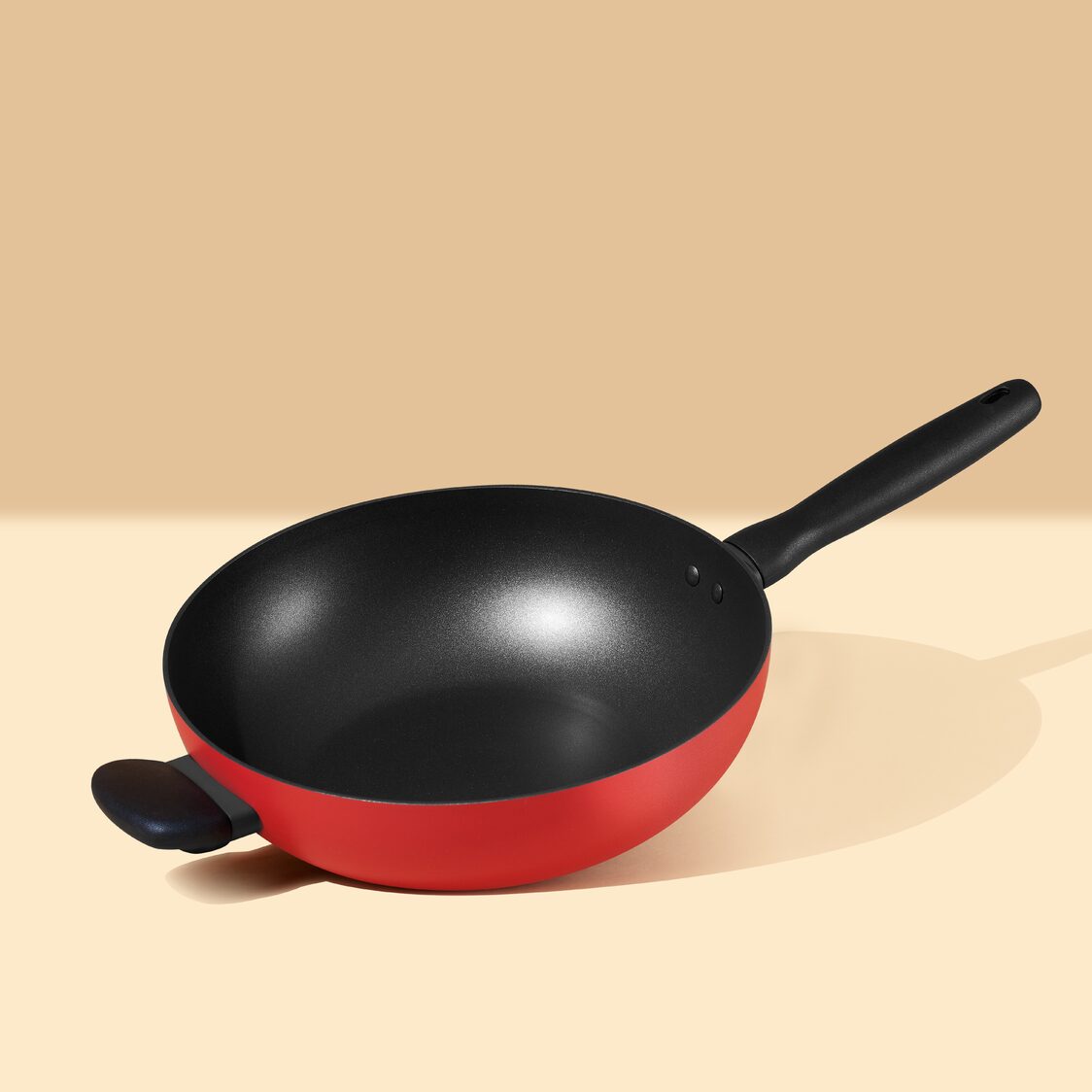 Meyer Bauhaus Nonstick 28cm Roma Red Open Stirfry with Helping Handle (Induction) 14204