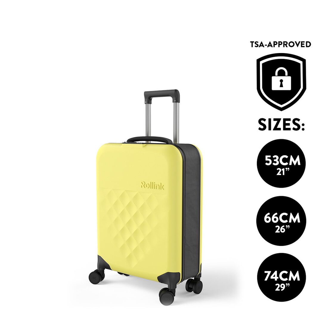 Rollink VEGA 360 Flex 4Wheel Spinner 21" Luggage - Yellow Iris