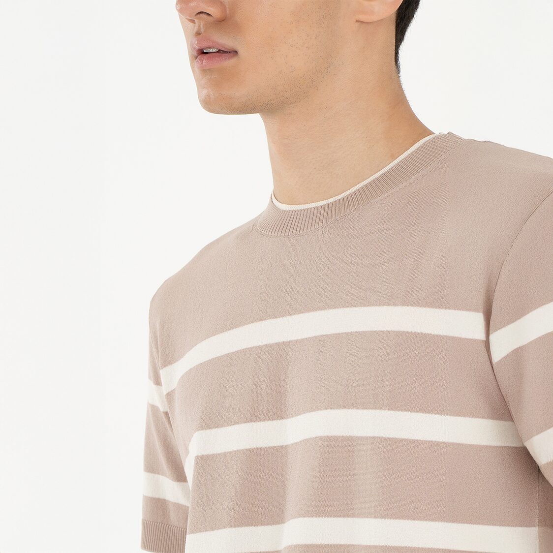 K/WOODS Ice Cool Horizon Stripe Pullover in Khaki