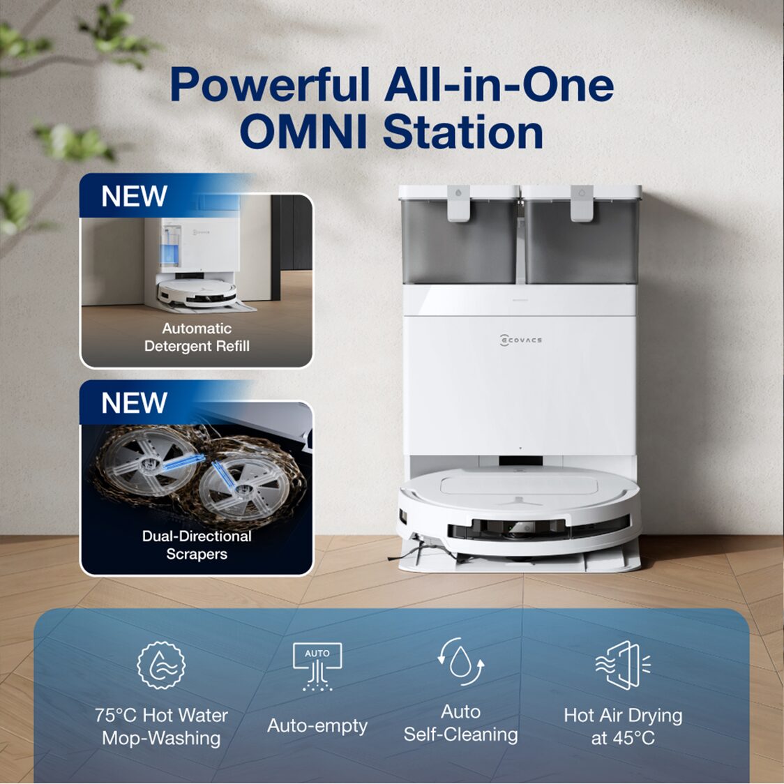 Ecovacs Deebot T50 Pro Omni - White
