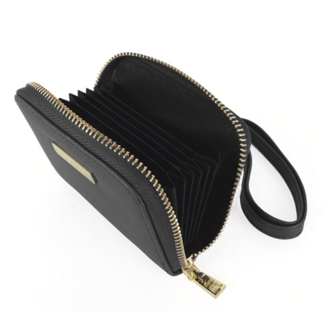 Mel&Co Saffiano-Effect L-Zip Wristlet Pouch