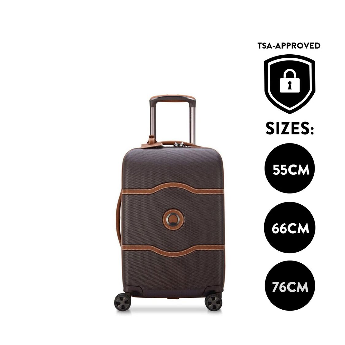 Delsey Paris Chatelet Air 2.0 4-Double Wheels Cabin Trolley Luggage Case with Zip Securitech 2 - Brown