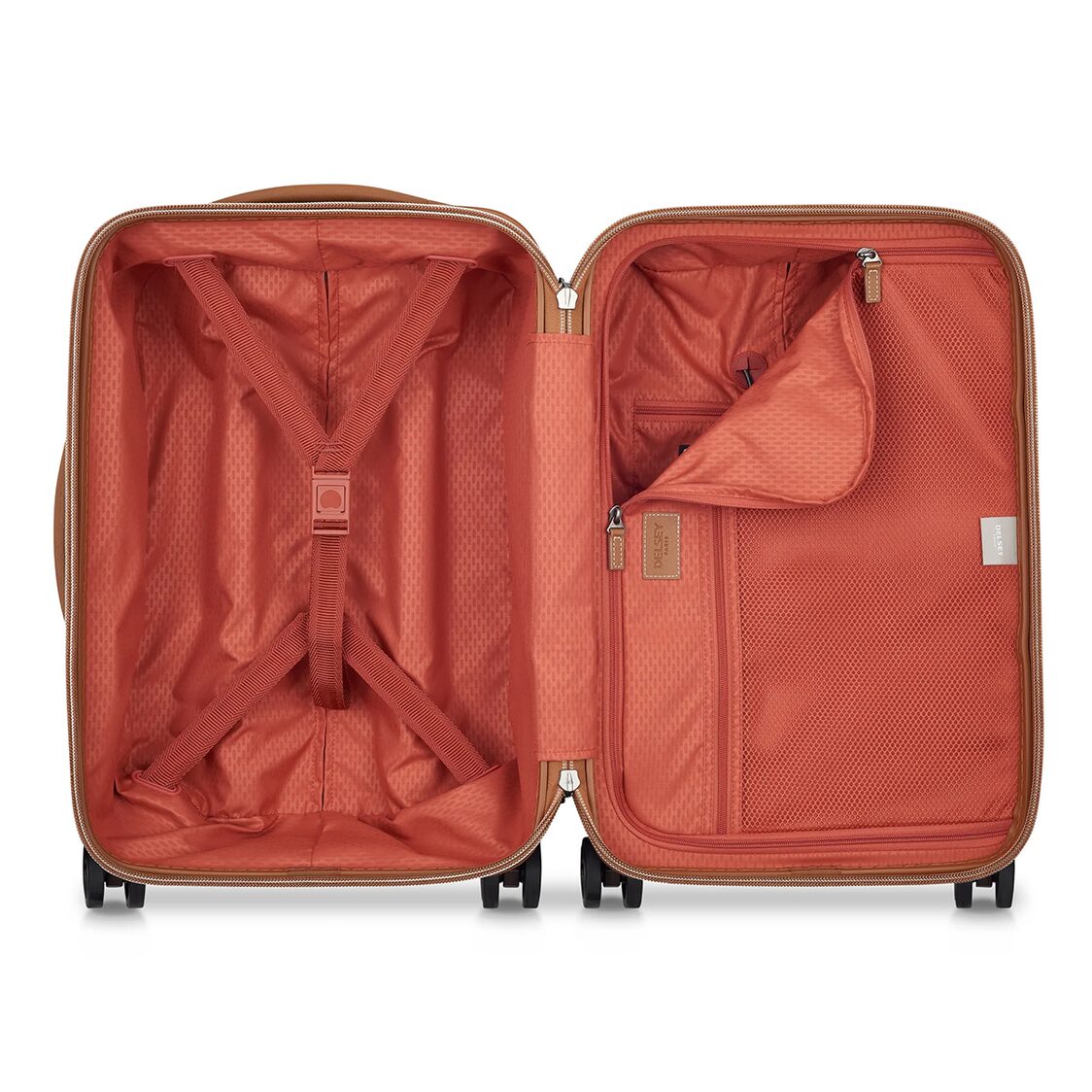 Delsey Paris Chatelet Air 2.0 4-Double Wheels Cabin Trolley Luggage Case with Zip Securitech 2 - Brown