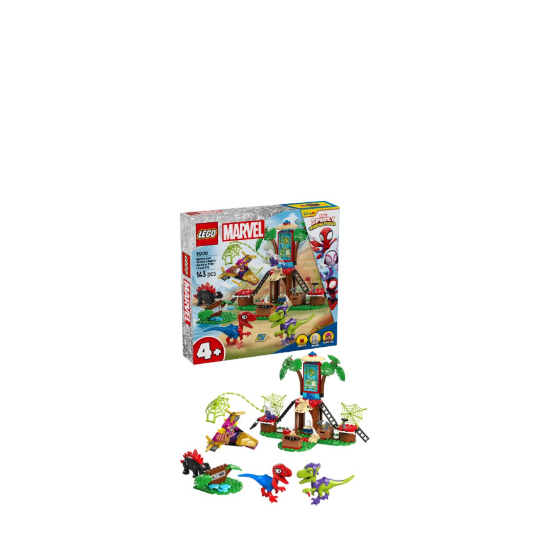 Lego Spidey and Gobby's Raptor Battle at Tree House HQ 11200