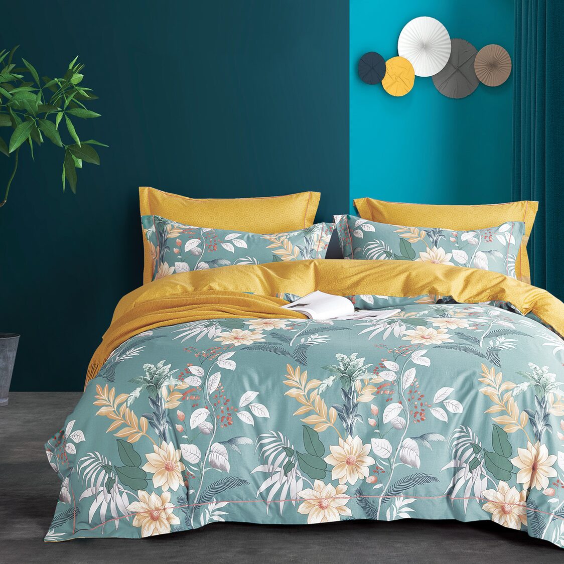 Suzanne Sobelle Bloomsbury 72GR Clarisse (Jade) Deluxe Fitted Sheet Set / Bed Set