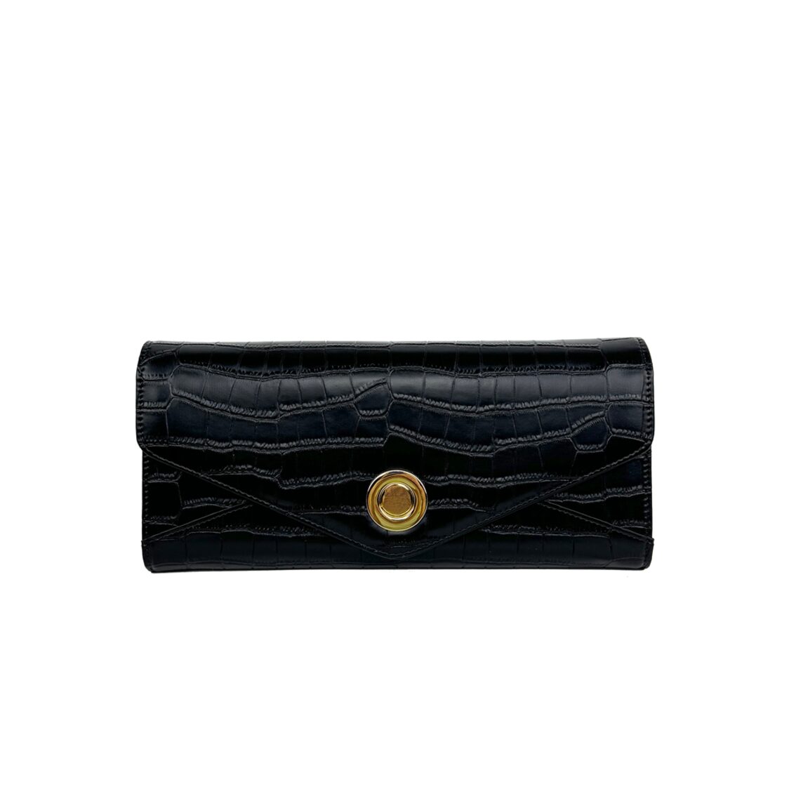 Mel&Co Croc Embossed Clutch Chain Sling Bag