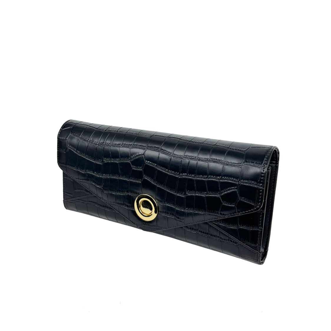 Mel&Co Croc Embossed Clutch Chain Sling Bag