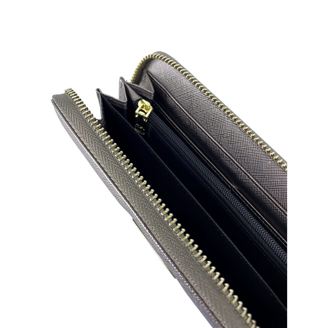 Mel&Co Saffiano Leatherette Zip-Around Long Wallet Gun