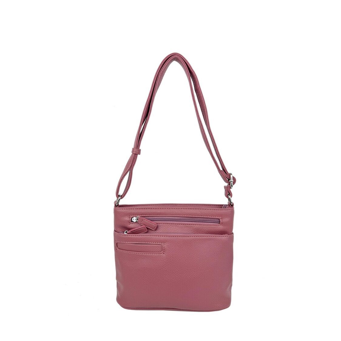 Mel&Co Lychee Embossed Multiple Pockets Sling Bag Rose