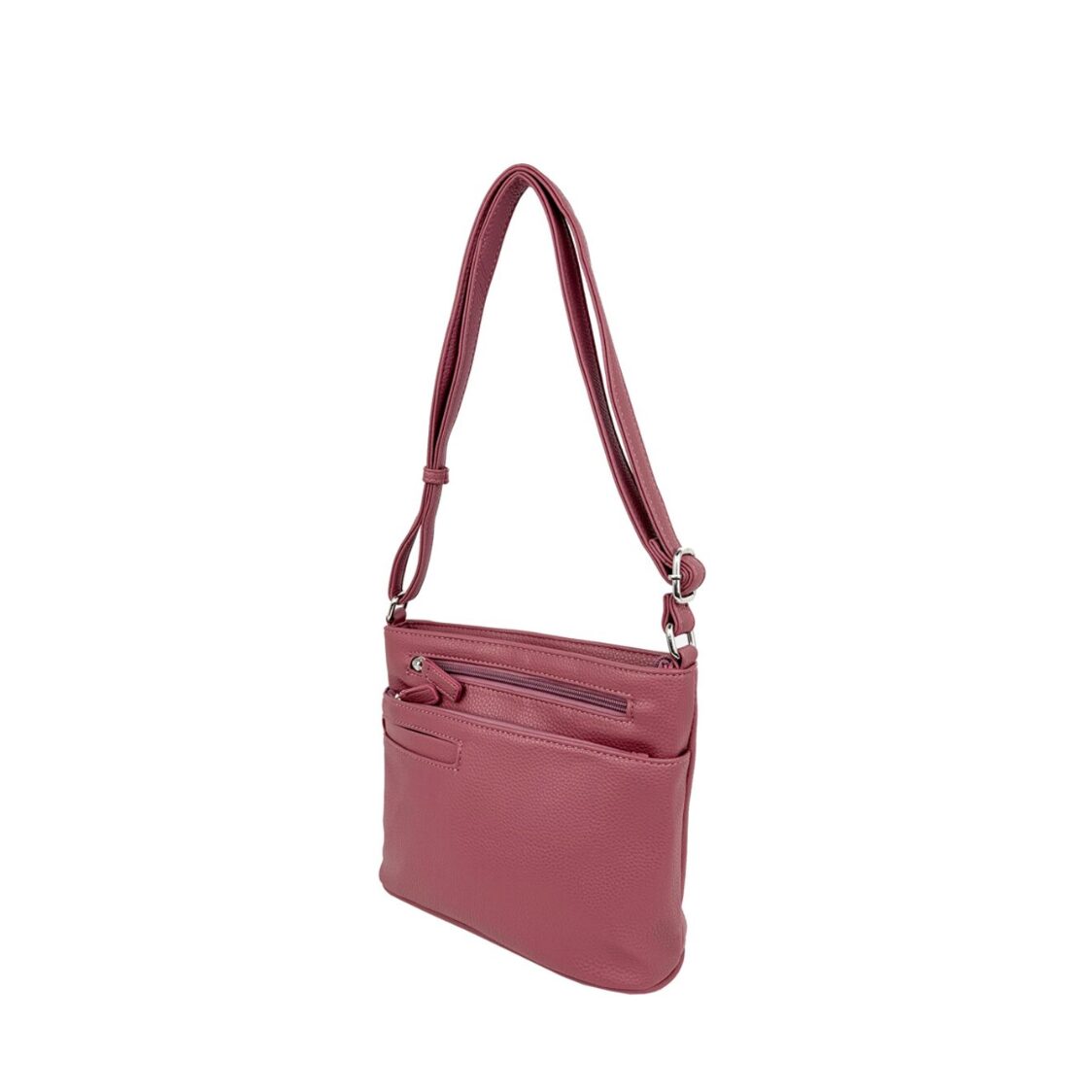 Mel&Co Lychee Embossed Multiple Pockets Sling Bag Rose