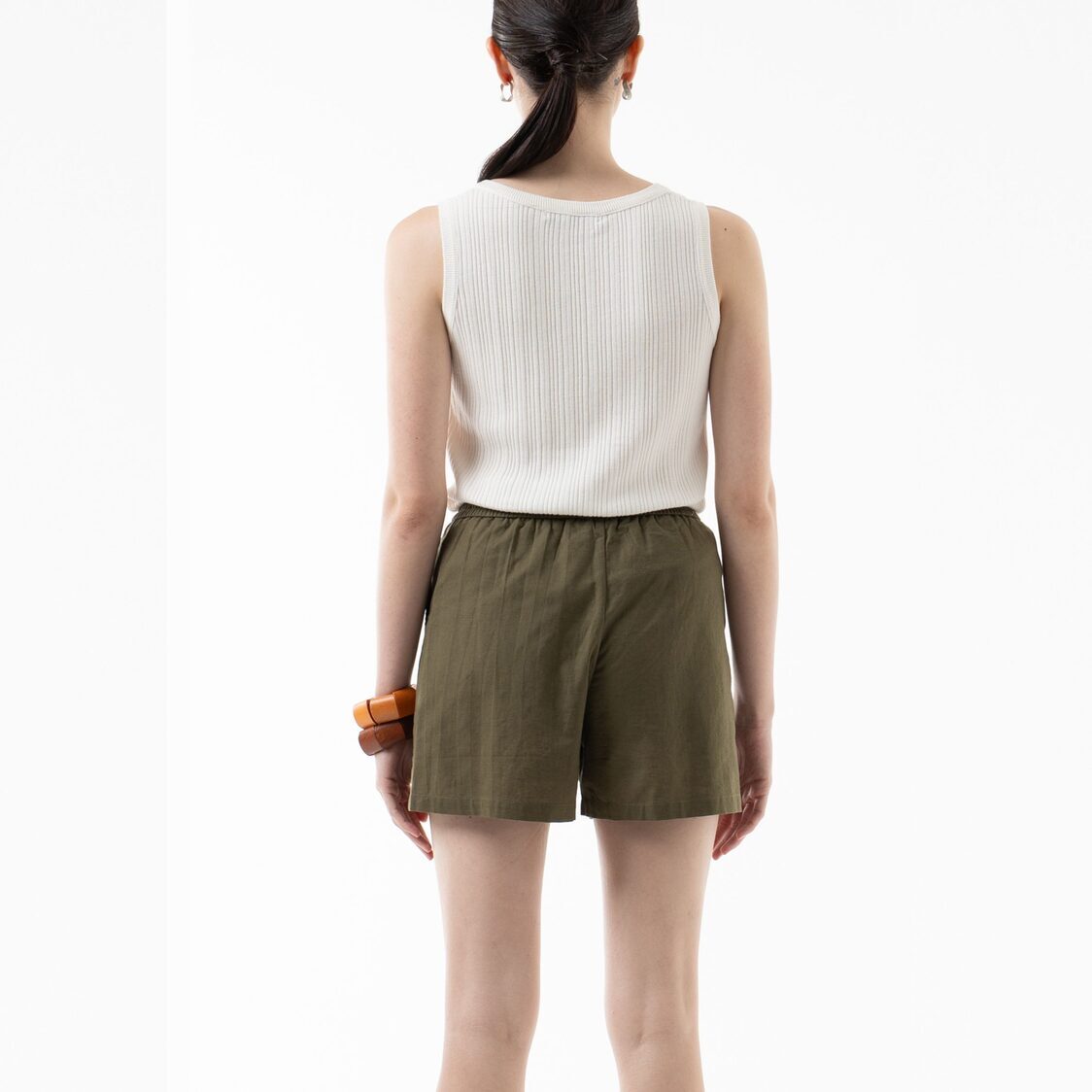 K/WOODS Essential Linen Shorts in Olive