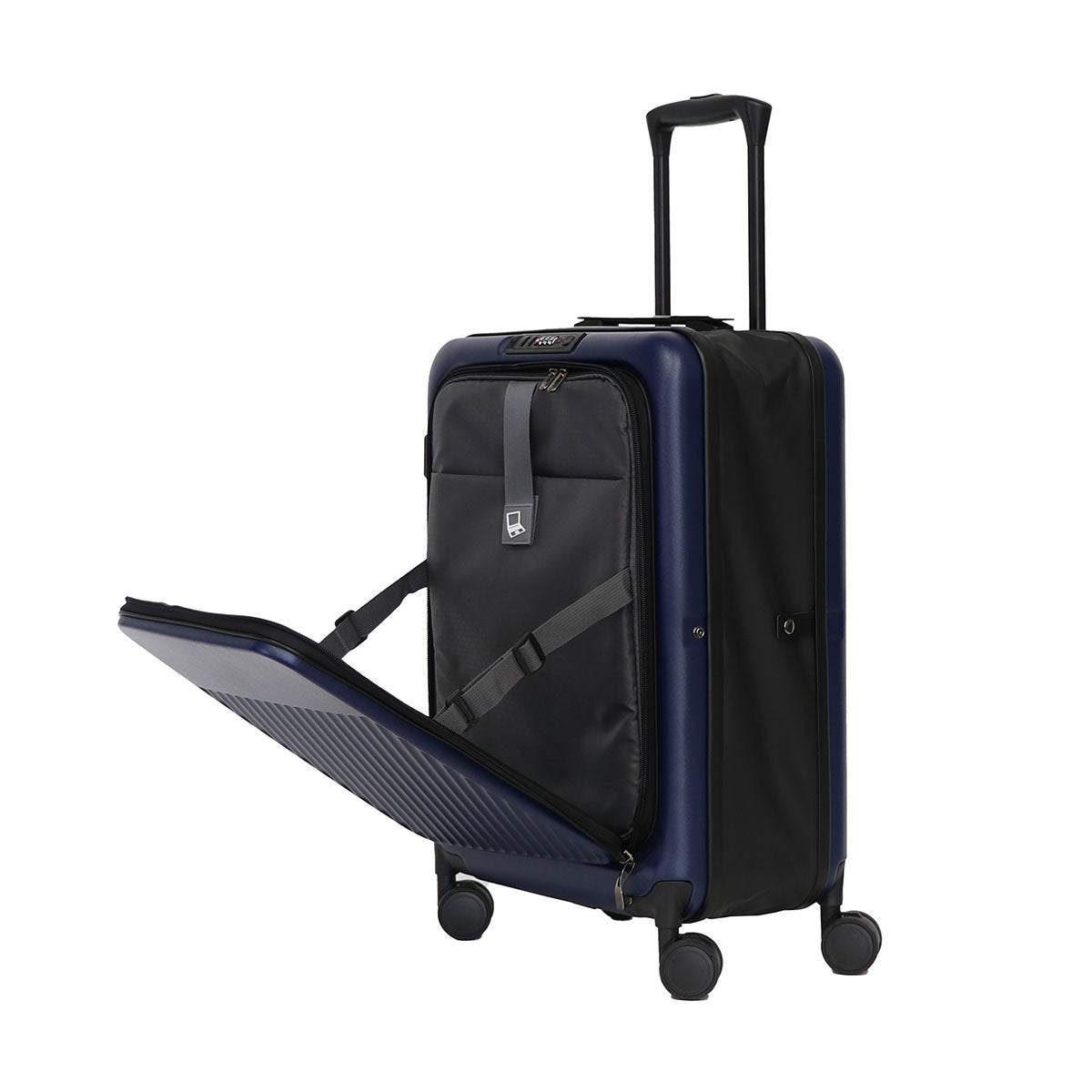 Ortem Folding & Multi-functional Front Opening Lugagge Navy 20"