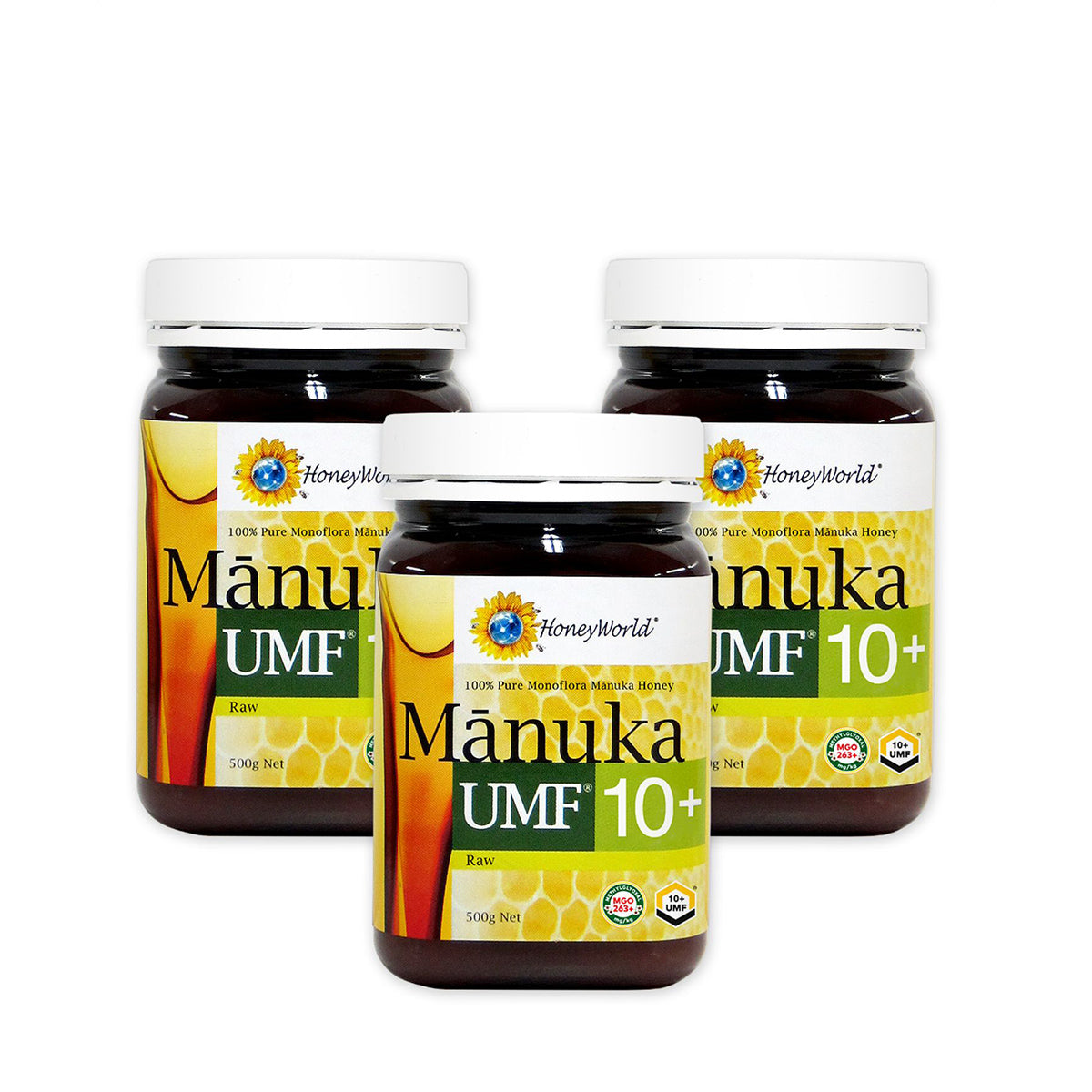 HoneyWorld®Raw Manuka UMF™10+ 500g (3 Bottles)