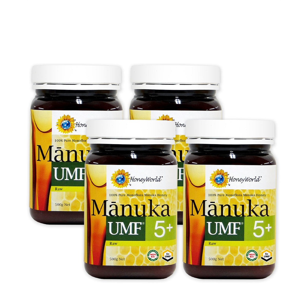 HoneyWorld®Raw Manuka UMF™ 5+ 500g (4 Bottles)